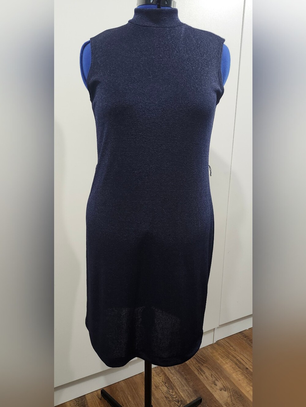Navy Sleeveless Midi Dress